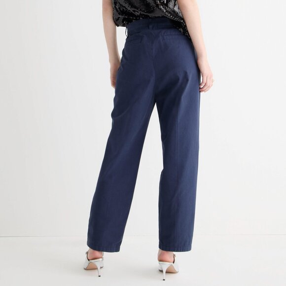 J.Crew pleated slouchy boyfriend chino pant with plaid/blackwatch patches sz 27 - Picture 3 of 3